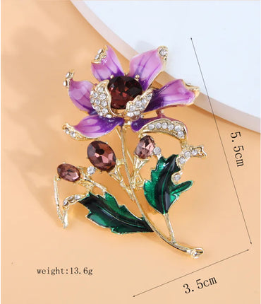 Sweet Flower Alloy Inlay Rhinestones Women'S Brooches 1 Piece