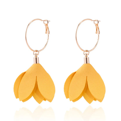 Sweet Flower Alloy Patchwork Women's Drop Earrings