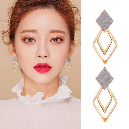 Sweet Flower Alloy Plating Inlay Artificial Gemstones Unisex Drop Earrings