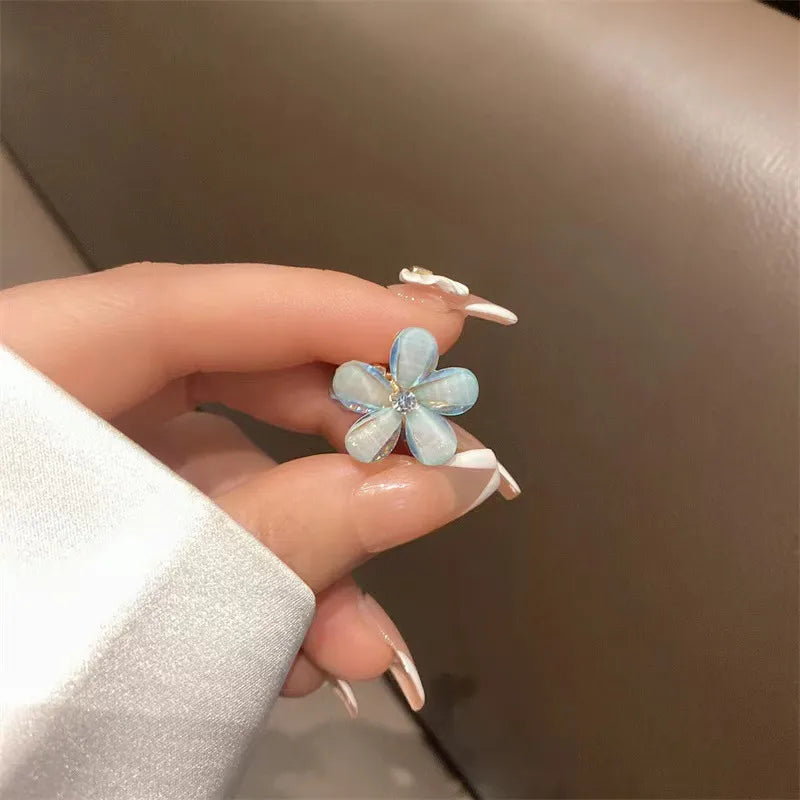 Sweet Flower Alloy Plating Inlay Rhinestones Hair Claws 1 Piece