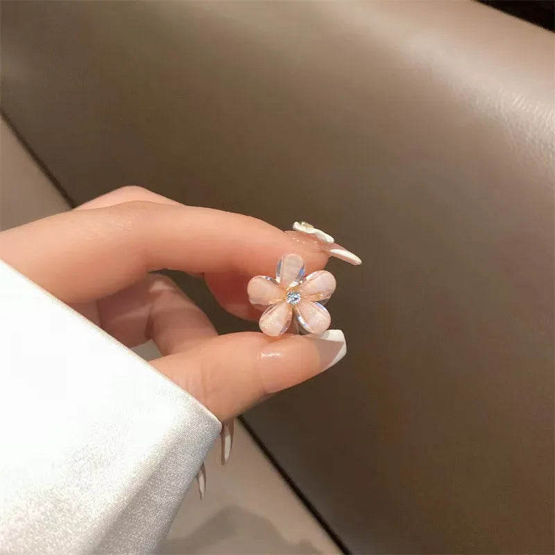 Sweet Flower Alloy Plating Inlay Rhinestones Hair Claws 1 Piece