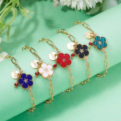 Sweet Flower Alloy Plating Women's Bracelets