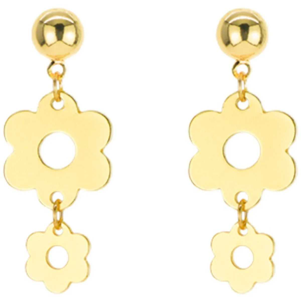 Sweet Flower Alloy Plating Women's Drop Earrings