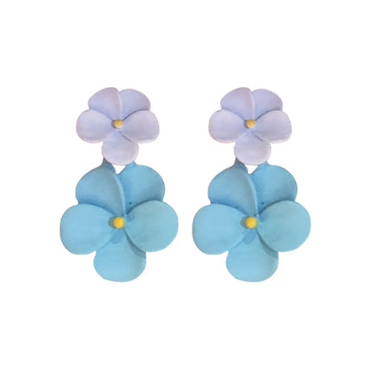 Sweet Flower Alloy Women's Drop Earrings