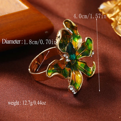 Sweet Flower Butterfly Alloy Unisex Open Rings