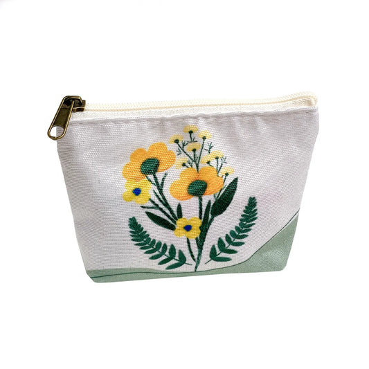 Sweet Flower Butterfly Canvas Bucket Makeup Bags