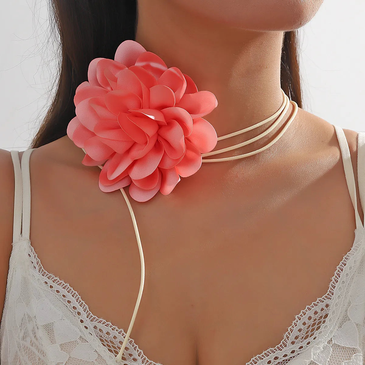 Sweet Flower Cloth Fabric Women's Choker