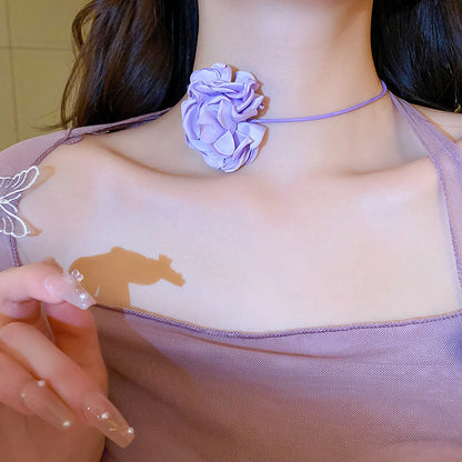 Sweet Flower Cloth Women's Choker