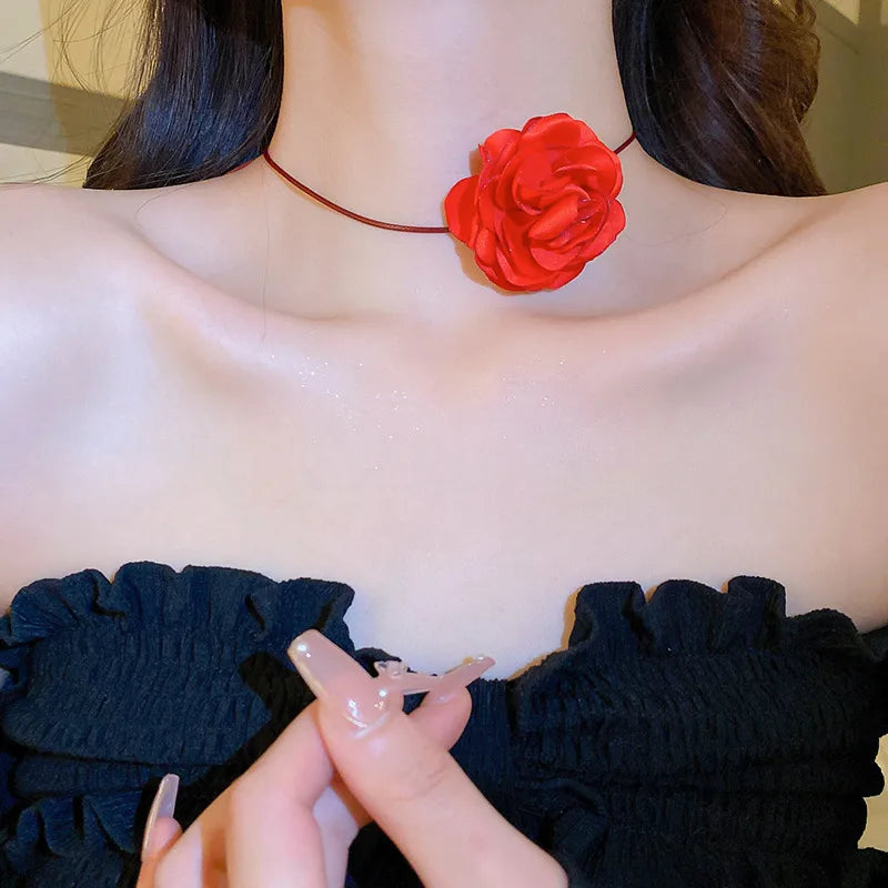 Sweet Flower Cloth Women'S Choker