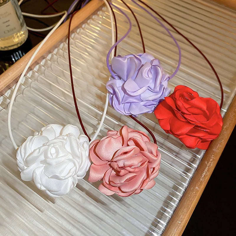 Sweet Flower Cloth Women'S Choker