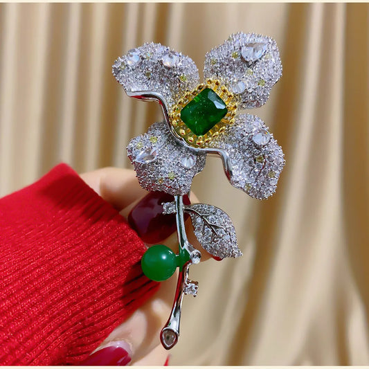 Sweet Flower Copper Plating Women'S Brooches