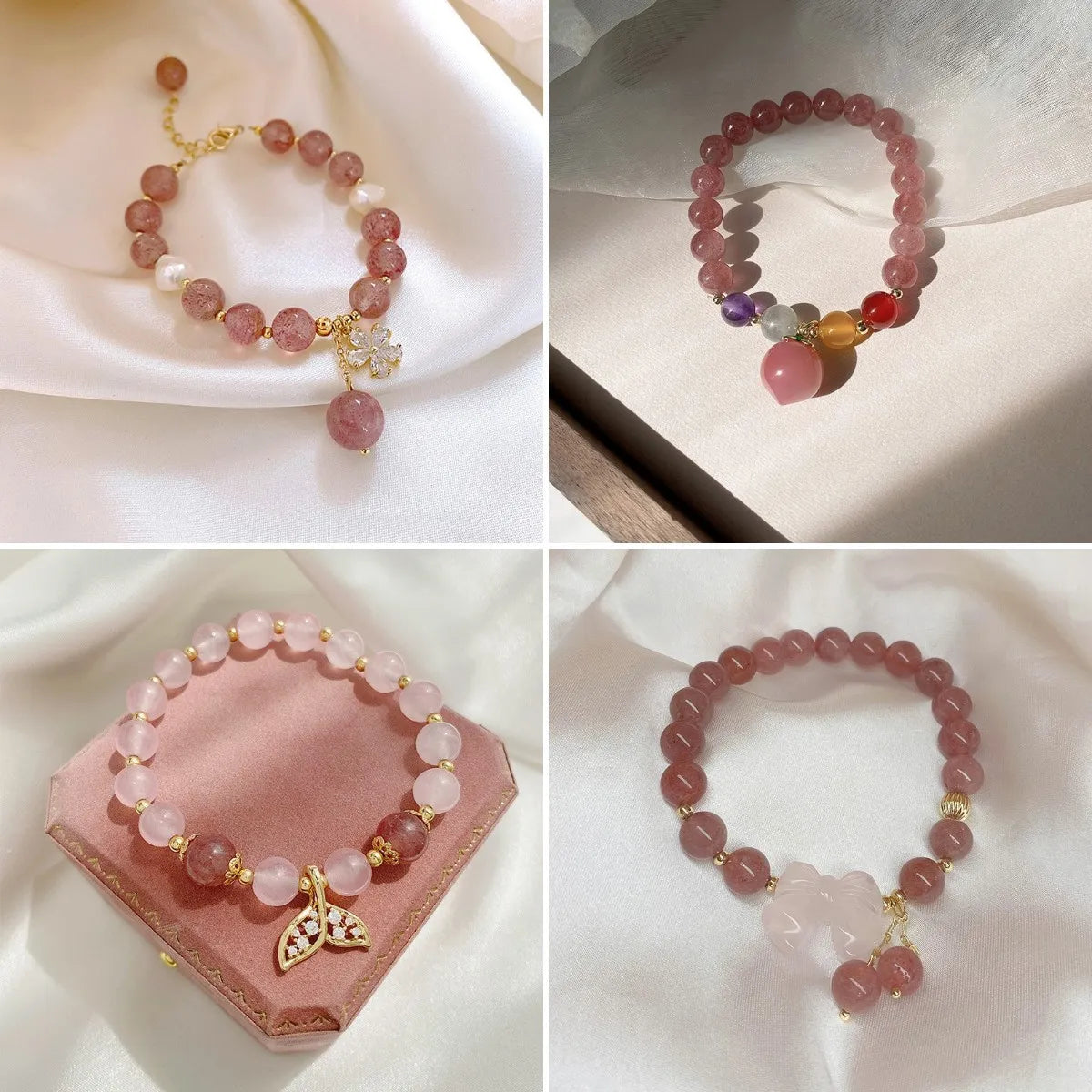 Sweet Flower Freshwater Pearl Agate Beaded Plating Inlay Zircon Bracelets