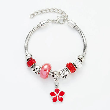 Sweet Flower Glass Titanium Steel Plating Bracelets