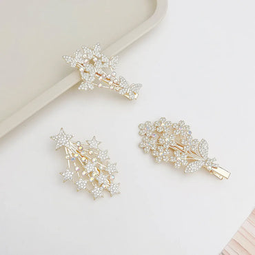 Sweet Flower Metal Inlay Artificial Diamond Hair Clip