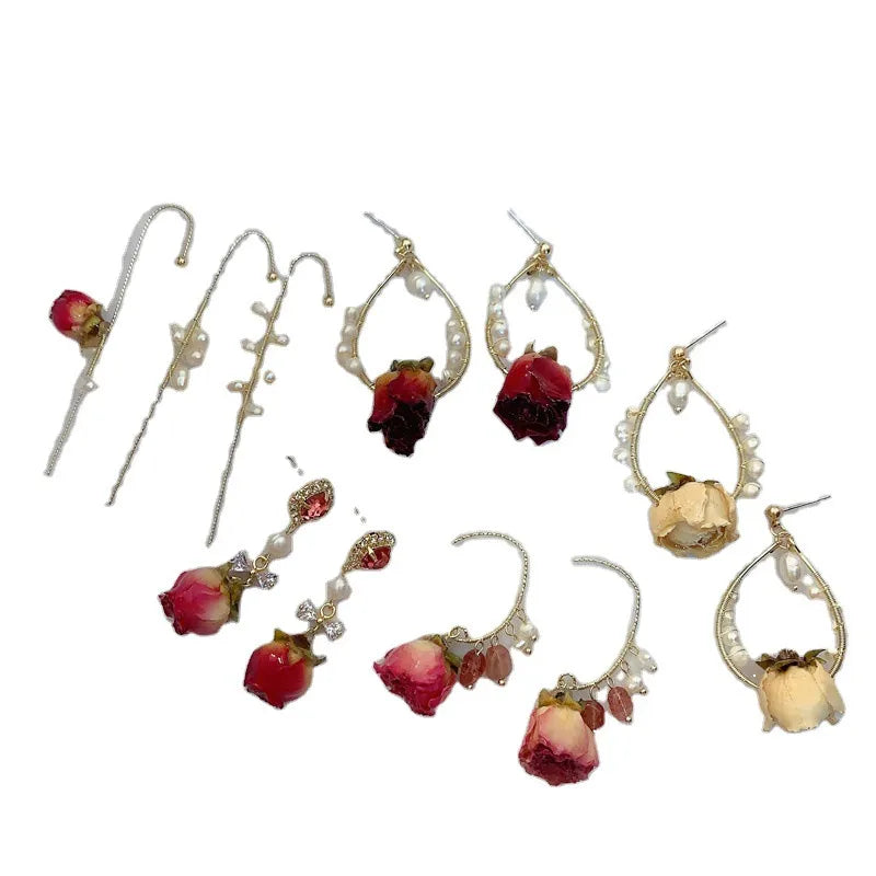 Sweet Flower Metal Metal Women'S Drop Earrings