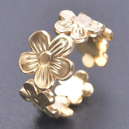 Sweet Flower Metal Wholesale Open Ring