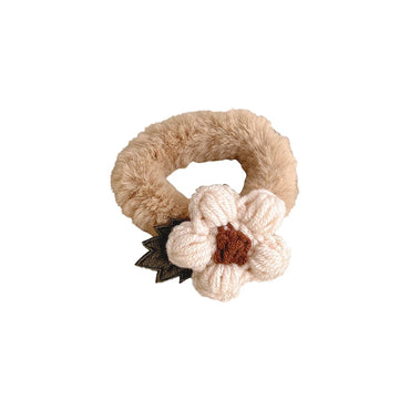 Sweet Flower Plush Patchwork Hair Tie 1 Piece