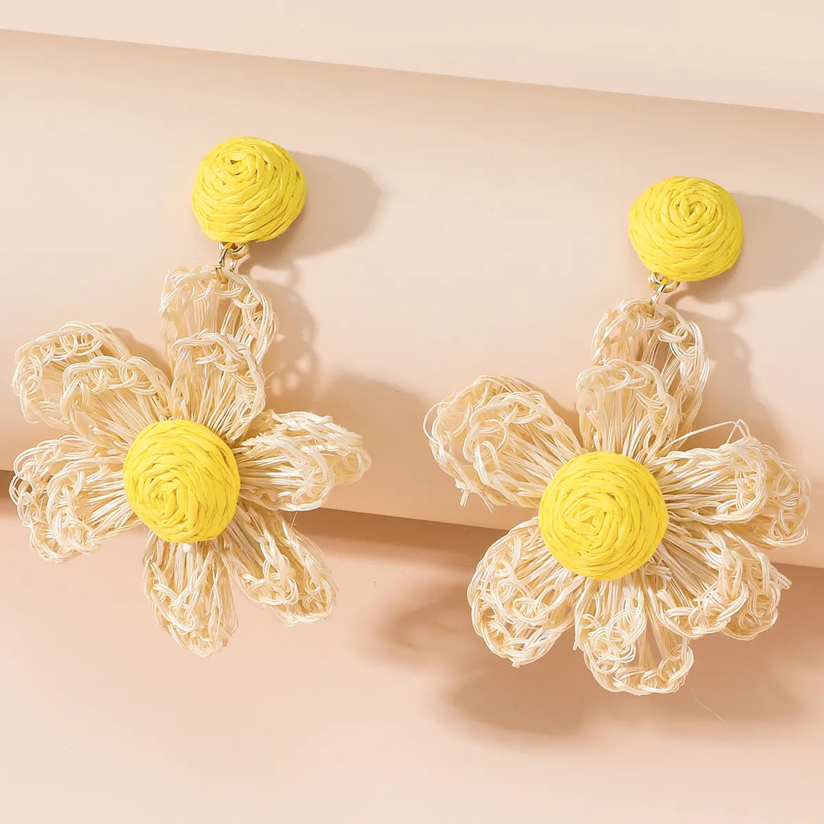 Sweet Flower Polyester Women's Drop Earrings