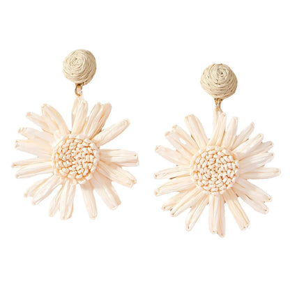 Sweet Flower Polyester Women's Drop Earrings