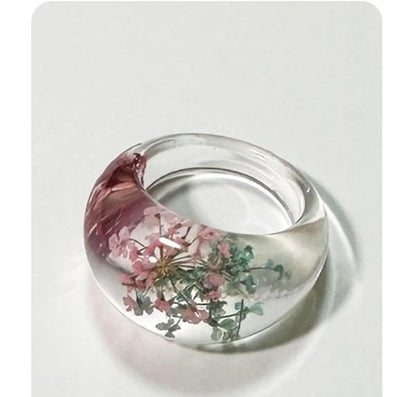 Sweet Flower Resin Epoxy Women'S Rings