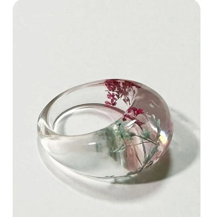 Sweet Flower Resin Epoxy Women'S Rings