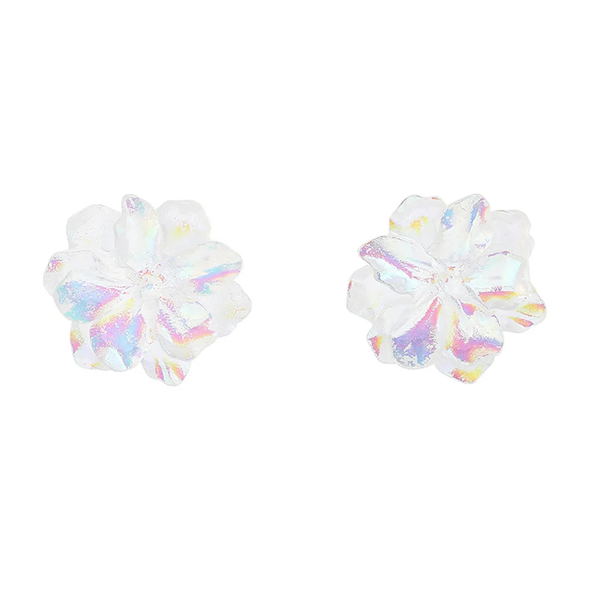 1 Pair Sweet Flower Plating Resin Ear Studs