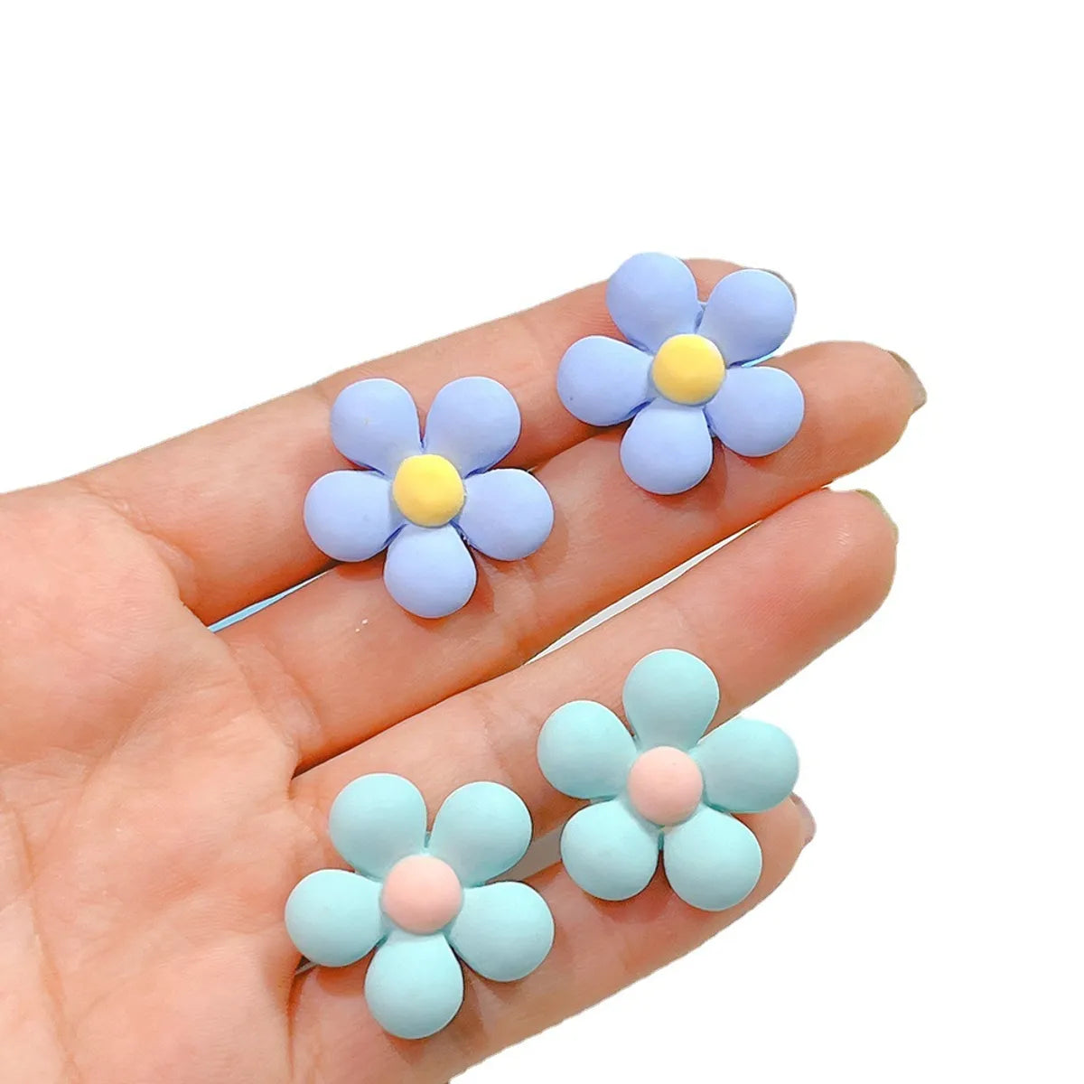 Sweet Flower Resin Women'S Ear Studs