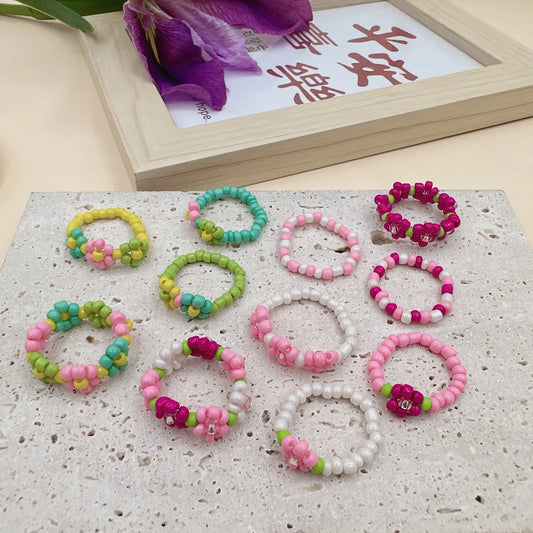 Sweet Flower Seed Bead Women's Rings