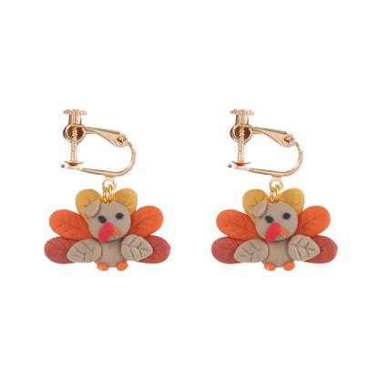 1 Pair Sweet Flower Stoving Varnish Soft Clay Drop Earrings