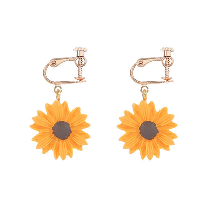 1 Pair Sweet Flower Stoving Varnish Soft Clay Drop Earrings