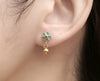 1 Piece Sweet Flower Enamel Plating 304 Stainless Steel Drop Earrings