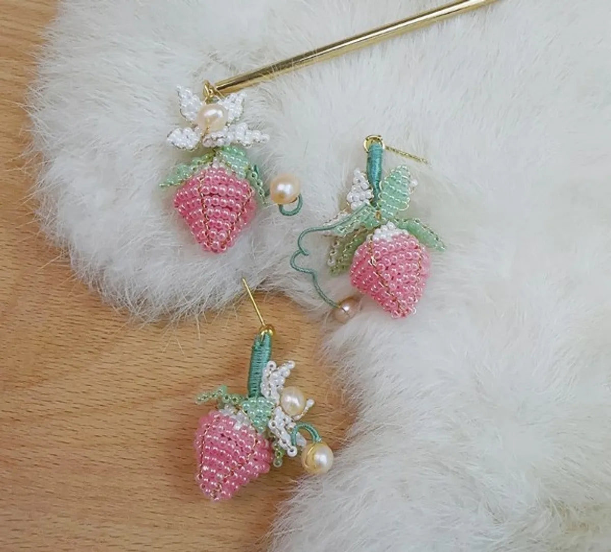 Sweet Fruit Plastic Women'S Hairpin Earrings