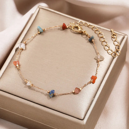 Sweet Geometric Artificial Crystal Alloy Irregular Plating Women'S Bracelets Necklace