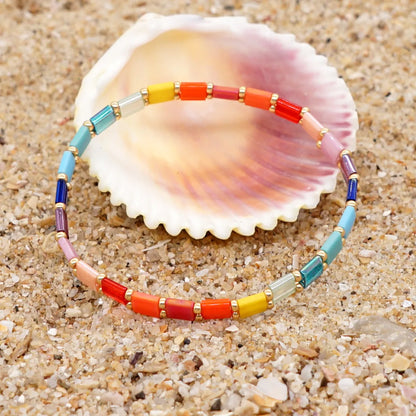 Sweet Geometric Glass Beaded Bracelets