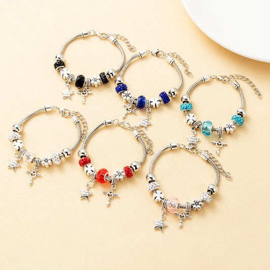 Sweet Geometric Alloy Glass Plating Women's Bracelets