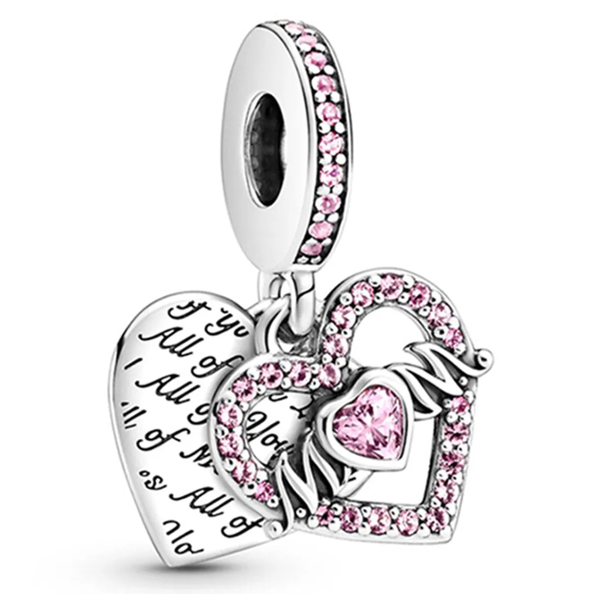 Sweet Geometric Heart Shape Metal Plating Inlay Rhinestones Jewelry Accessories