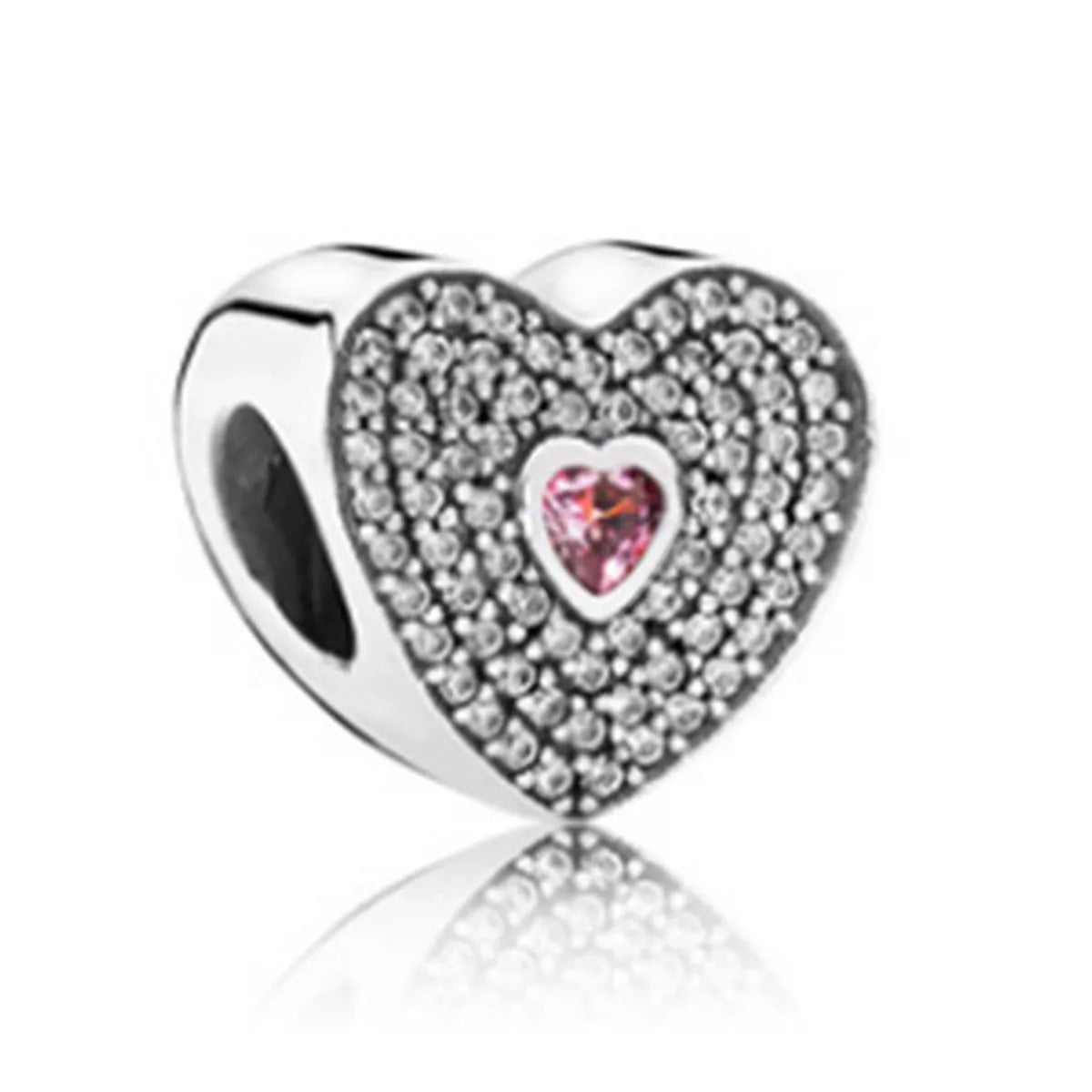 Sweet Geometric Heart Shape Metal Plating Inlay Rhinestones Jewelry Accessories