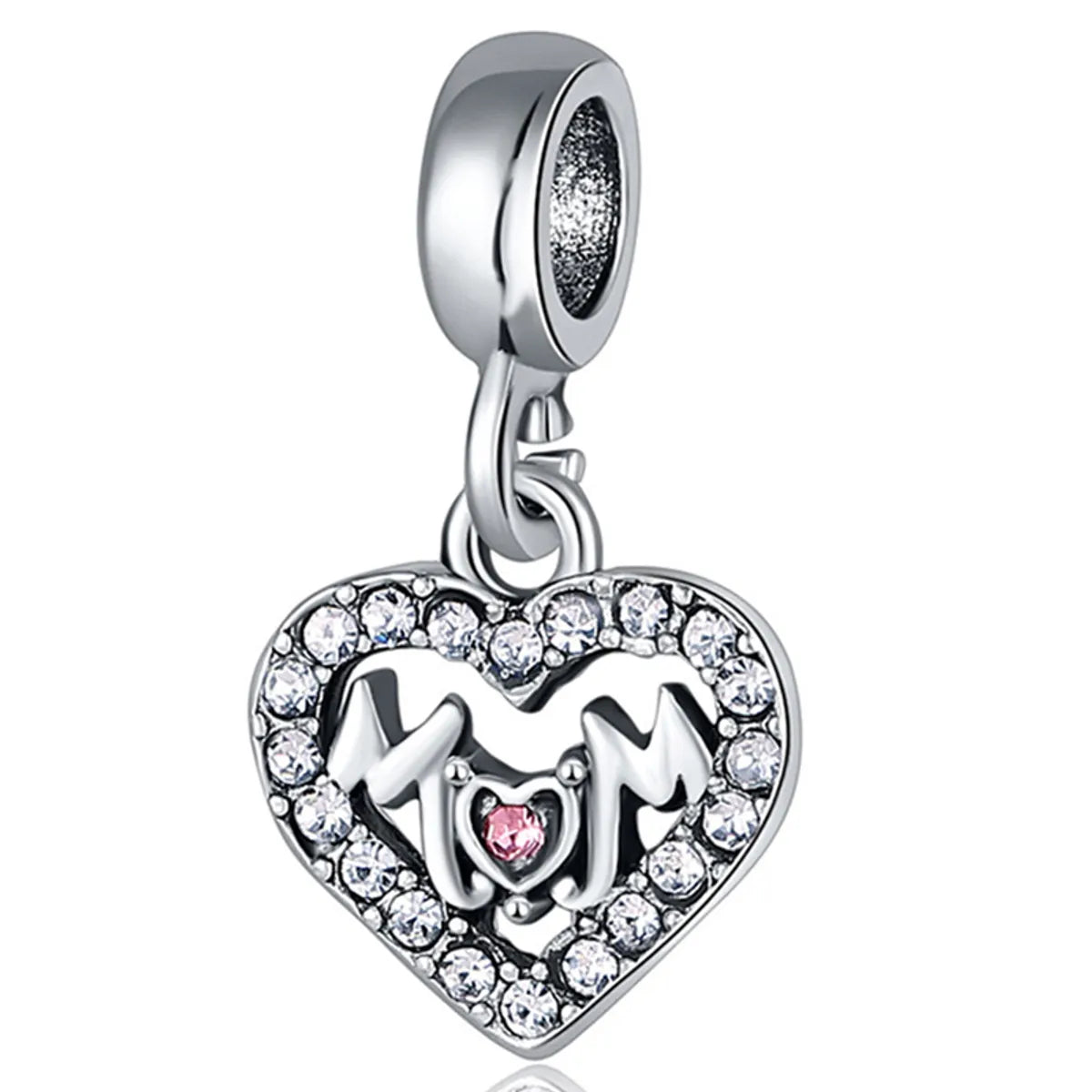 Sweet Geometric Heart Shape Metal Plating Inlay Rhinestones Jewelry Accessories