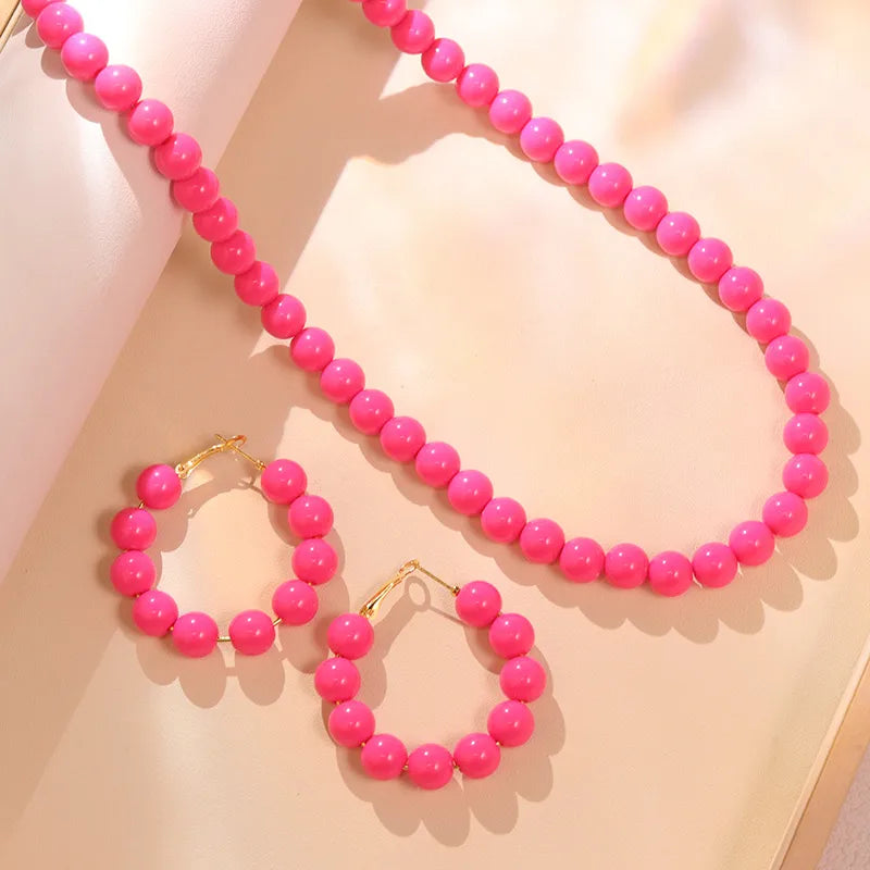 Sweet Geometric Solid Color Arylic Women'S Jewelry Set