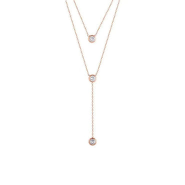 Sweet Geometric Titanium Steel Plating Zircon Necklace 1 Piece