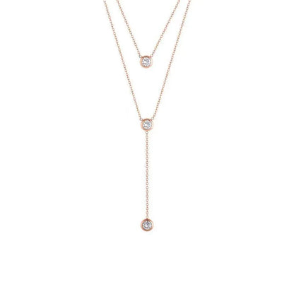 Sweet Geometric Titanium Steel Plating Zircon Necklace 1 Piece