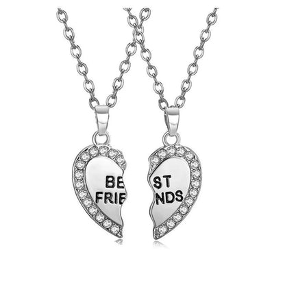 Sweet Heart Shape Alloy Enamel Couple Pendant Necklace