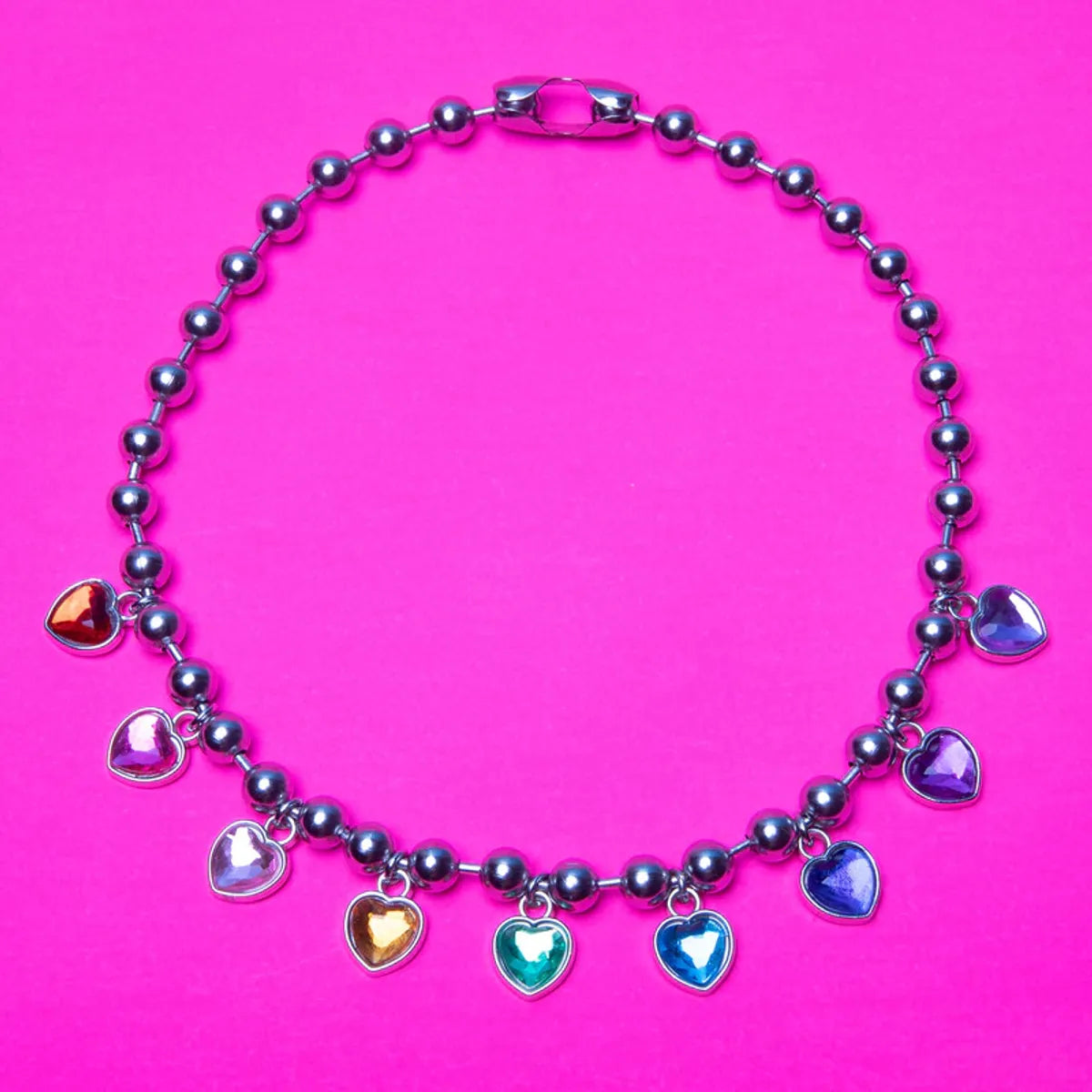 Sweet Heart Shape Alloy Inlay Rhinestones Women's Necklace