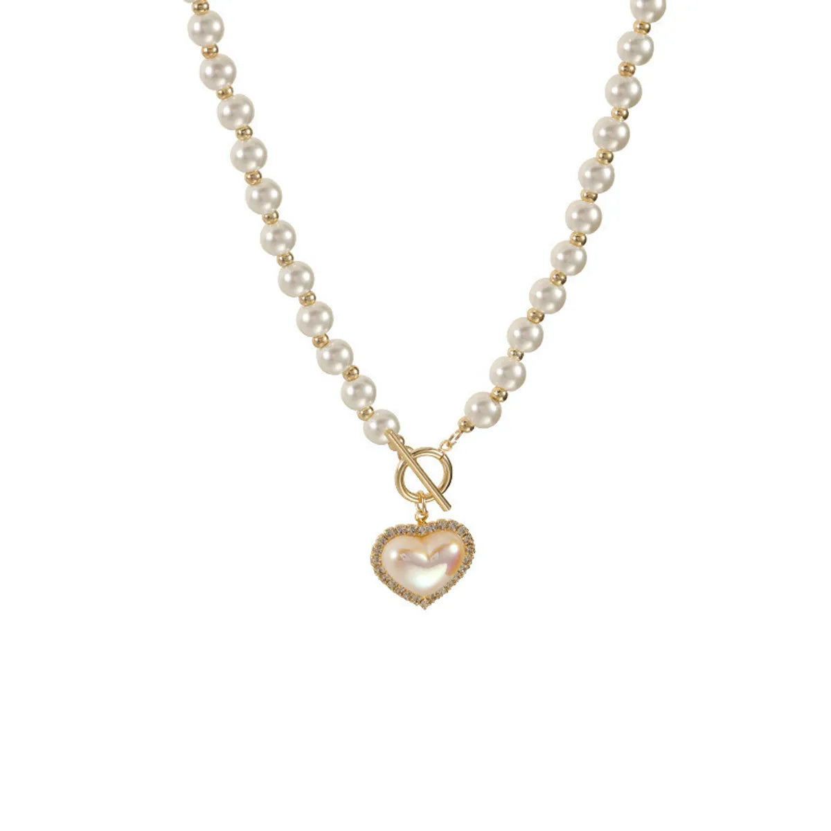 Sweet Heart Shape Alloy Mixed Materials Wholesale Pendant Necklace