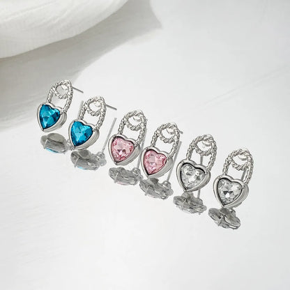 Sweet Heart Shape Alloy Plating Inlay Zircon Women's Jewelry Set