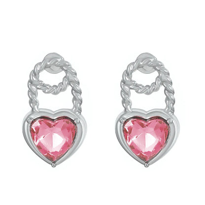 Sweet Heart Shape Alloy Plating Inlay Zircon Women's Jewelry Set