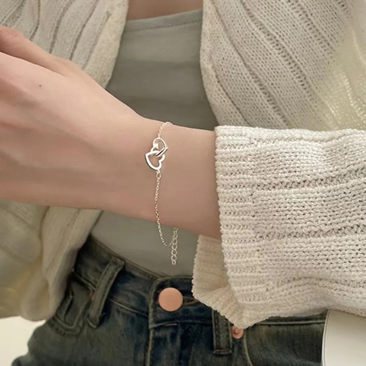 Sweet Heart Shape Alloy Plating Women's Bracelets