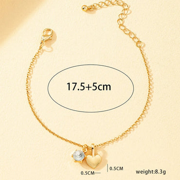 Sweet Heart Shape Alloy Plating Women's Bracelets