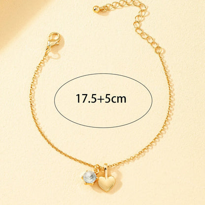 Sweet Heart Shape Alloy Plating Women's Bracelets