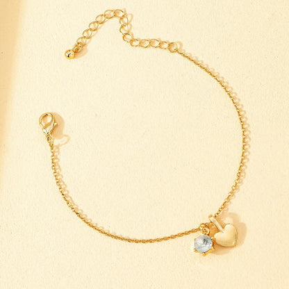 Sweet Heart Shape Alloy Plating Women's Bracelets